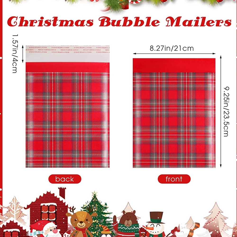 5 Count Christmas Bubble Mailers 8.3” X 9.3” PRICE IS FIRM - Picture 4 of 4